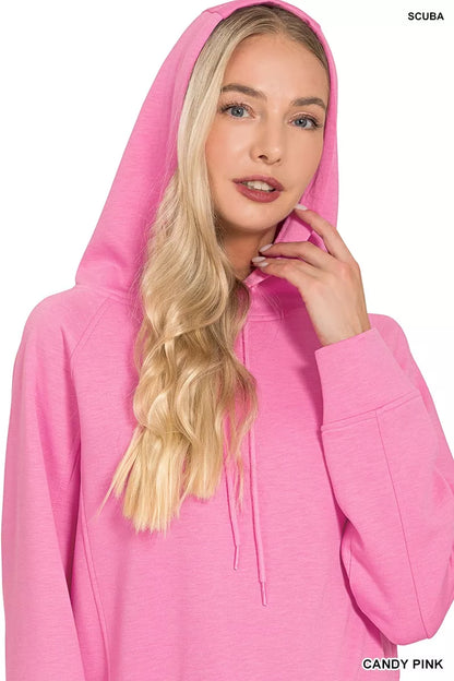 Zenana Drawstring Scuba Hoodie