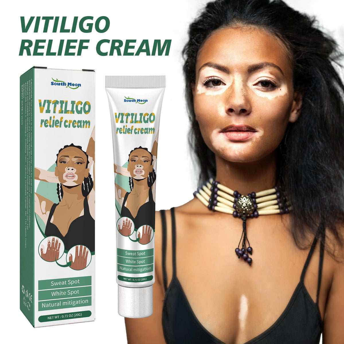 Vitiligo Relief Cream, Repair White Spots Flower Spots Skin Topical Care Ointment