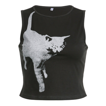 Printed Sleeveless Slim Fit Tank Top