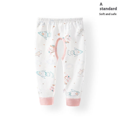 Boy Open-seat Pants Baby Trousers Pure Cotton