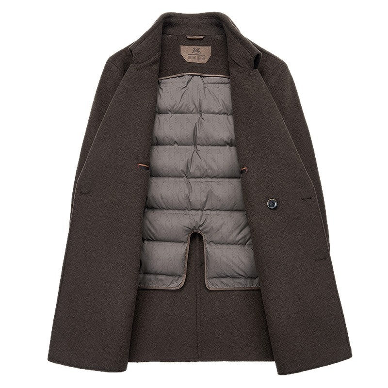 Double-sided Wool Overcoat Men's Mid-length Suit Collar Woolen Coat