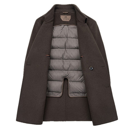 Double-sided Wool Overcoat Men's Mid-length Suit Collar Woolen Coat