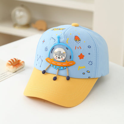 Summer Children's Baseball Cap For Boys - Cute Cartoon Space Astronaut Children's Baseball Cap For Kids Aged 3-6, Sun Protection For Children