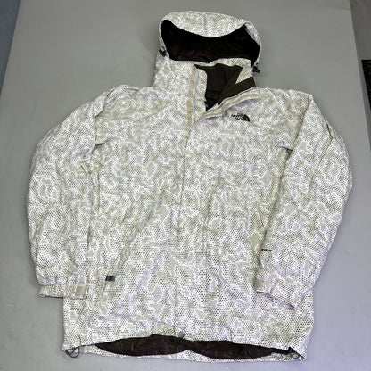 NORTH FACE Full Zip Elastic Waist Winter Coat Men's Sz L Honey Comb Pattern