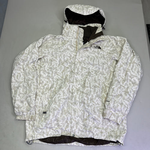 NORTH FACE Full Zip Elastic Waist Winter Coat Men's Sz L Honey Comb Pattern