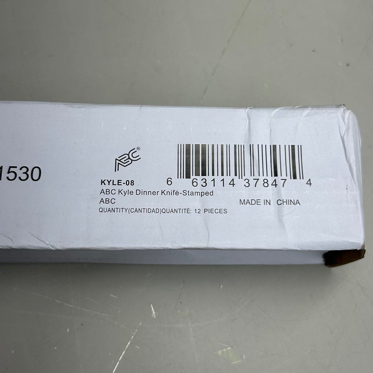 ABC (12 Pack) Stainless Steel Kyle Dinner Stamped Knives 8.5" KYLE-08 (New Other- Distressed Packaging)
