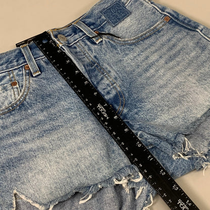 LEVIS 501 Original Fit High Rise Shorts Medium Wash Women's Sz 25 Mega Vibe Blue