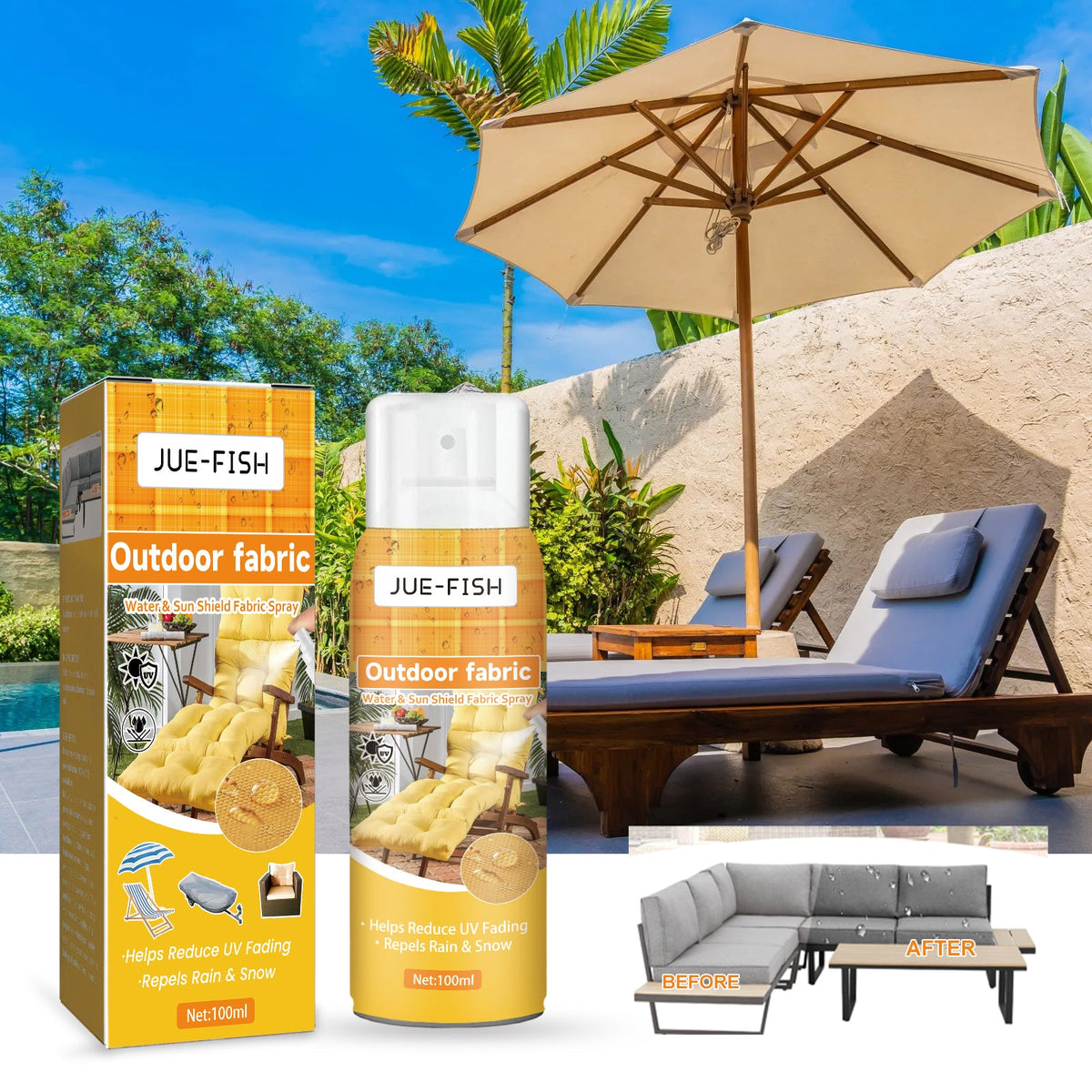 Outdoor Waterproof Protective Fabric Spray, Summer Fabric Cooling Waterproof Protection Cool Refreshing Spray