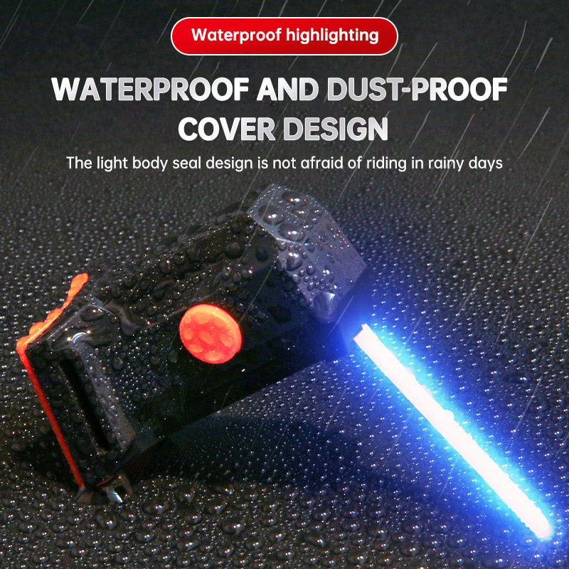 LED Bike Tail Light 6 Colors USB Charging Mountain Road Bike Light Portable Riding Equipment Running Water Light