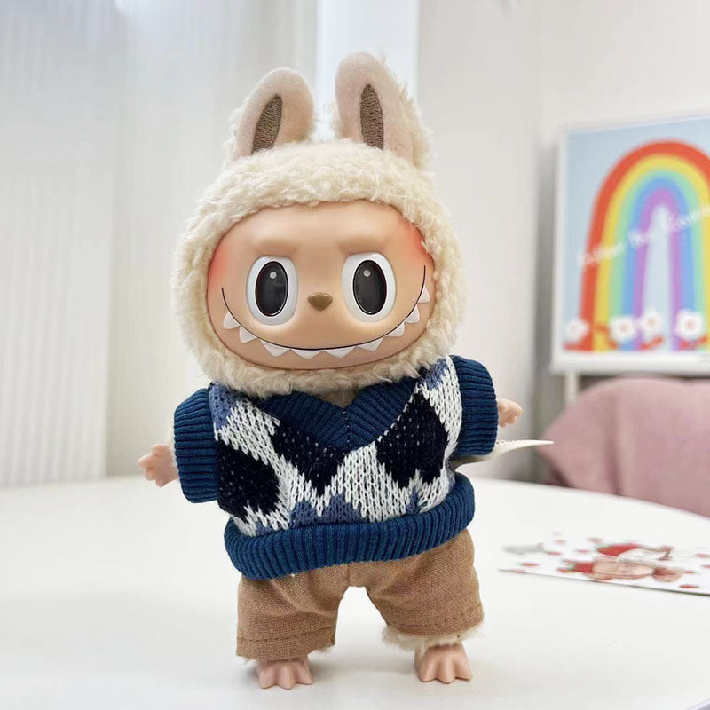Clothing] Labubu Clothes with PVC Face Pendant, Labubu Sitting Party Series Doll Clothing
