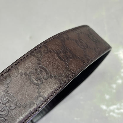 GUCCI Authentic Interlocking G Buckle Belt 43" L Brown (Pre-Owned)