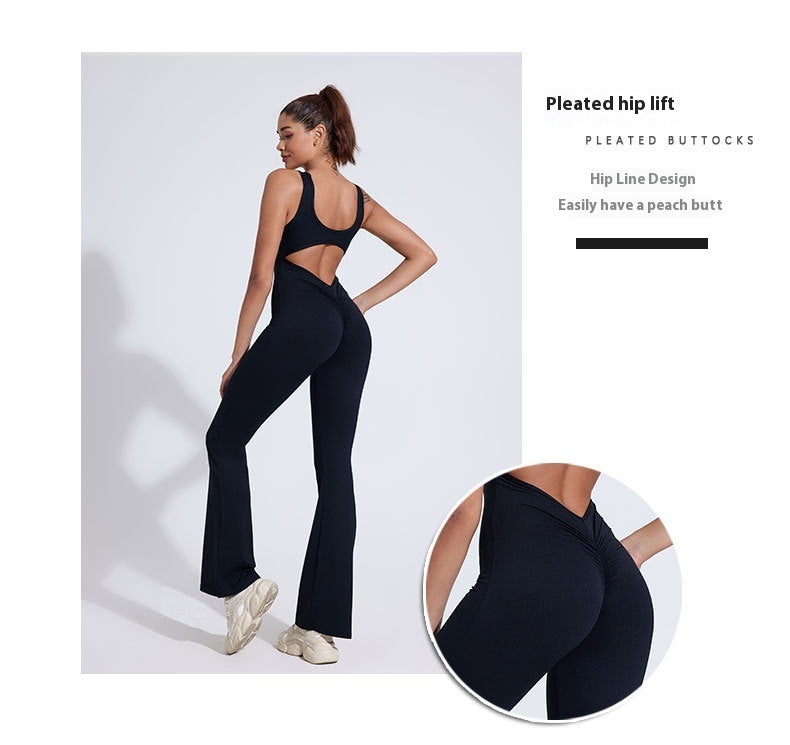 Rear V Hip Raise Skinny One-piece Nude Feel Yoga Clothes