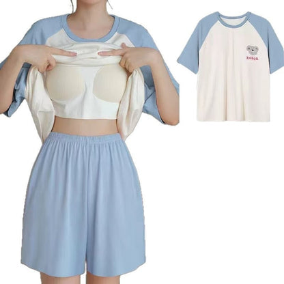 Womens Padded Bra Sleepwear Set