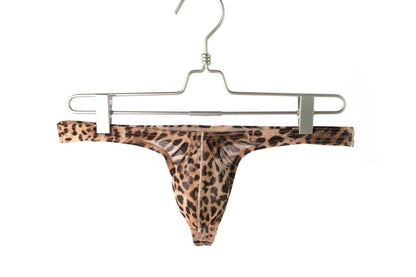 Men's Underwear Sexy Leopard Mesh T-back Low Waist Sexy Underwear