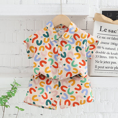 Boy Summer Clothing Shirt And Shorts Suit