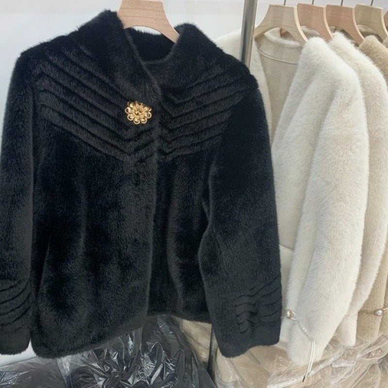 Temperamental Mother Winter Clothing Mink Velvet Coat