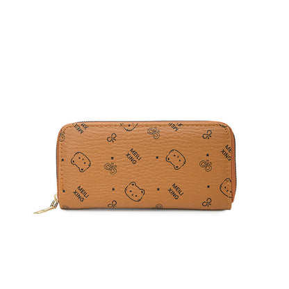 Zippered Printed Long Clutch Wallet