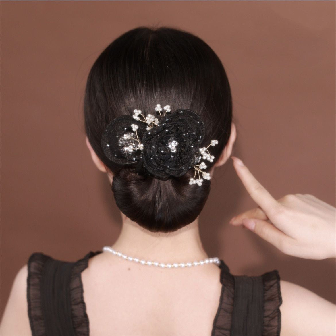 Starry Sky Flower Topknot Hair Clip