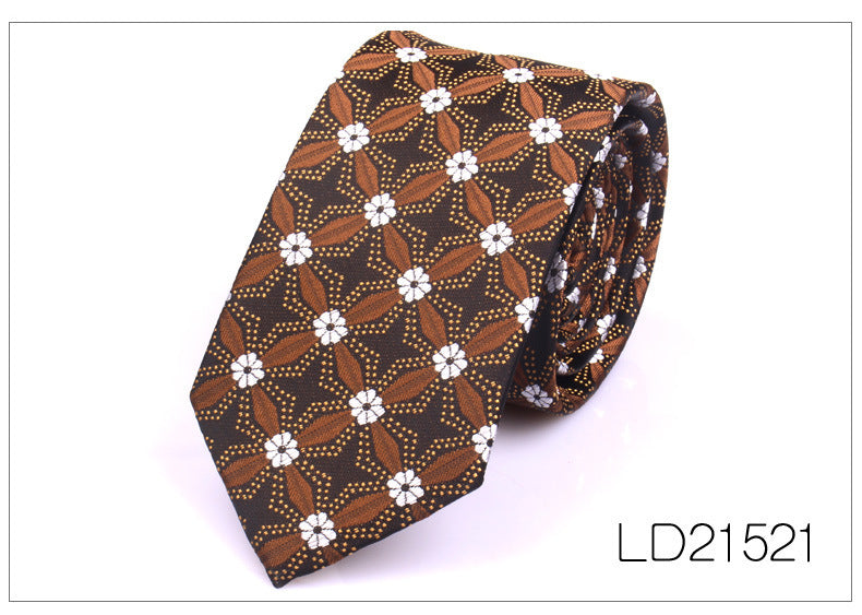 Men's 6cm Flower Graffiti Yarn-dyed Tie