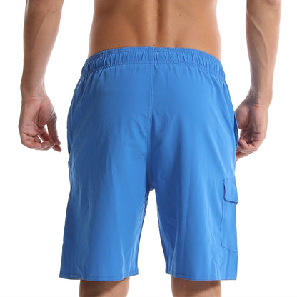 Cross Border Men's Summer Solid Color Beach Pants Men's Five Point Shorts Mesh Breathable Quick Drying Waterproof Sports Casual Pants