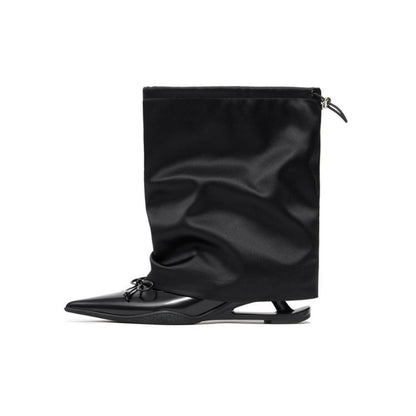 Black Wedge-heeled High-heel Ankle Boots With Straps Slim-fit Boots In British Style For Women Lace-up