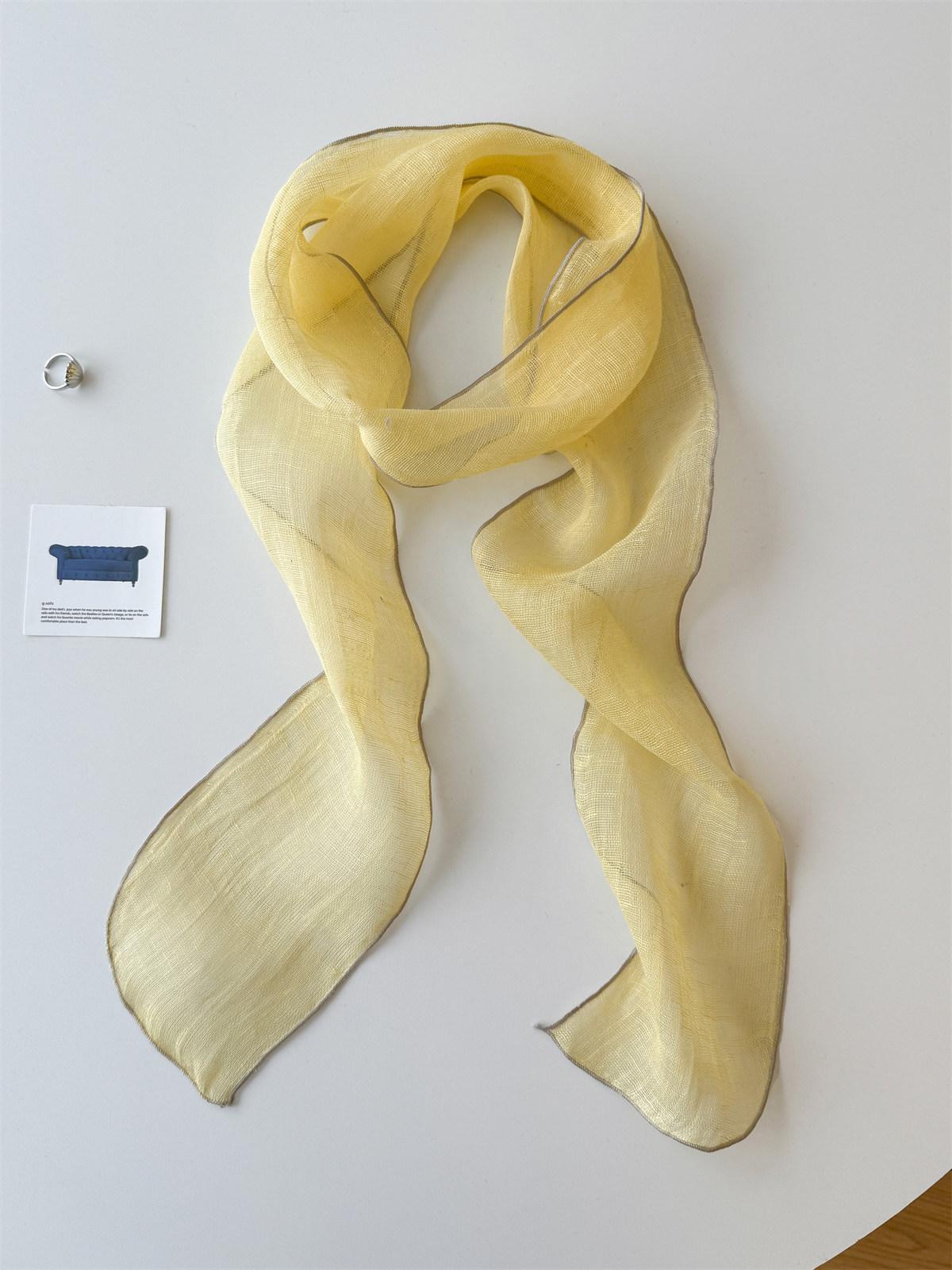 Semi-transparent Linen Scarf Ribbon Hairband