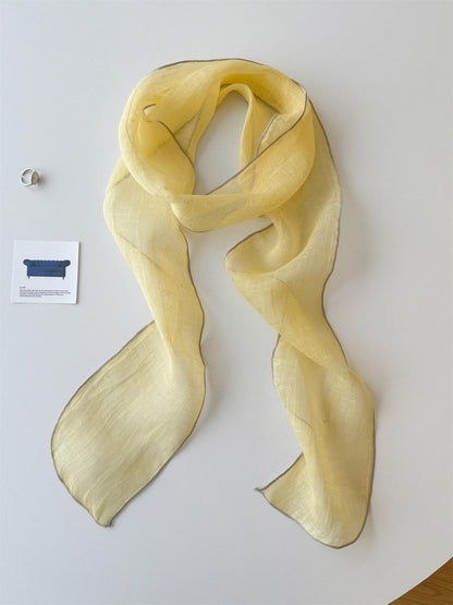 Semi-transparent Linen Scarf Ribbon Hairband
