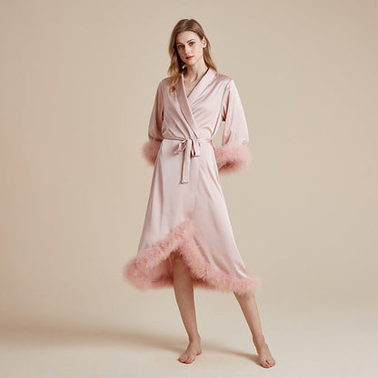 Long Feather Nightgown Womens Loungewear