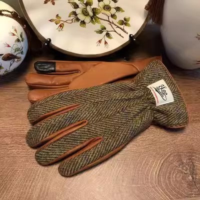 Fleece-lined Motorcycle Touch Screen Leather Gloves
