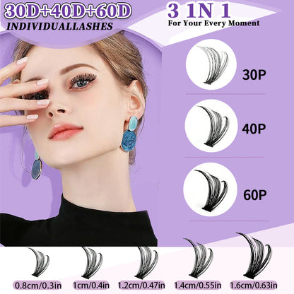 32 Rows Of Eyelashes Book Cluster 640 Segmented Lashes Set