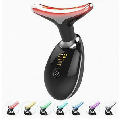 EMS Thermal Neck Lifting And Tighten Massager Electric Microcurrent Wrinkle Remover LED Photon Face Beauty Device For Woman