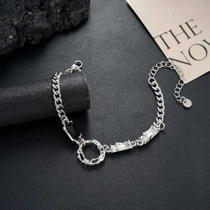 Titanium Steel Non-fading Versatile Zircon Bracelet For Men