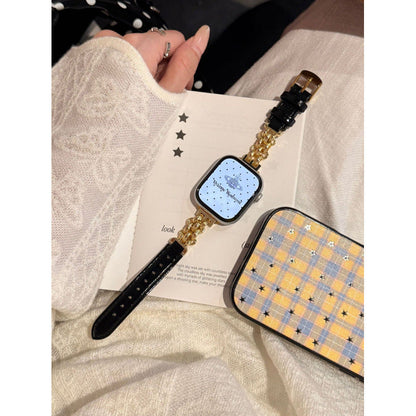 Suitable For Metal Chain Patchwork Leather
