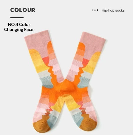 French Creative Socks Illustration Art Socks For Men And Women Couples