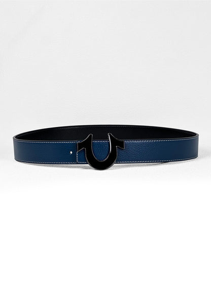 Men's Leather Belt With Smooth Buckle For Business Dress Pants