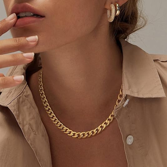 Stainless Steel Necklace With 18K Gold Plating