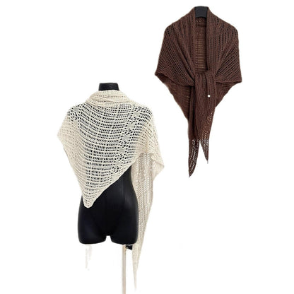 Hollow-out Outerwear Sun-protection Triangular Shawl Scarf