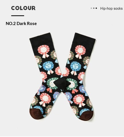 French Creative Socks Illustration Art Socks For Men And Women Couples
