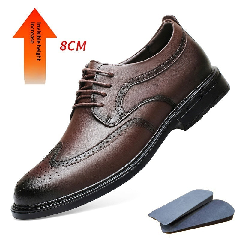 Business Formal Thick-soled Invisible Height-increasing 8cm Casual Leather Shoes