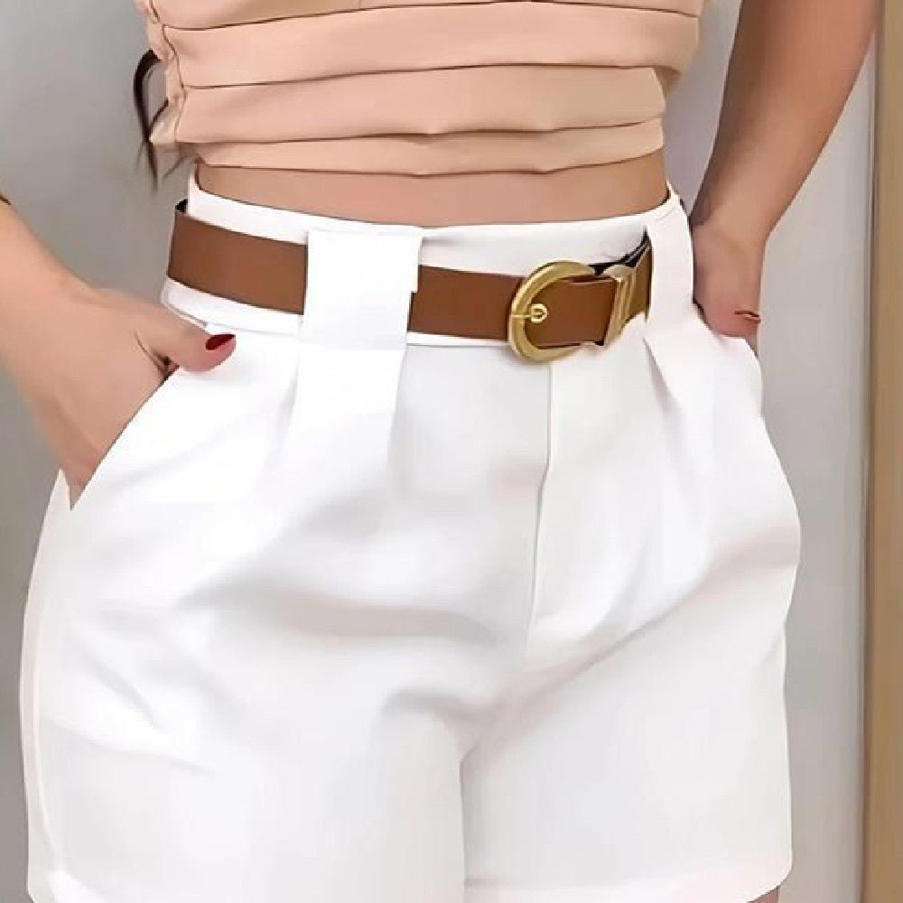 Elegant White Casual Shorts For Women