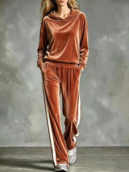 Women's Casual Loose-fitting Long-sleeved Top And Long Pants Set