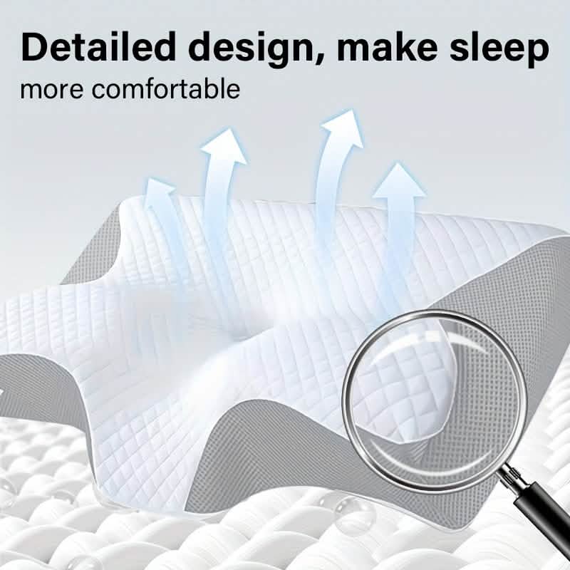 Ergonomic Memory Foam Neck Pillow – Slow Rebound, Back & Side Sleeper