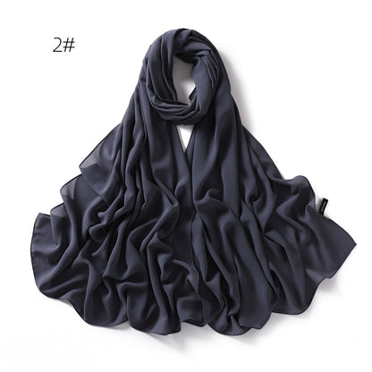 Soft Draping Solid-color Scarf For Women
