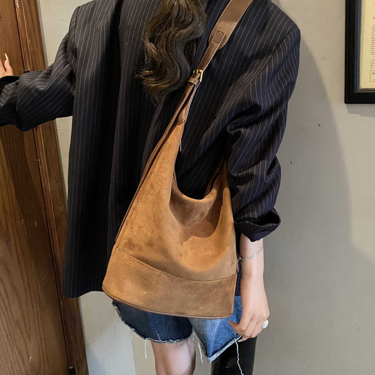 Women's Leather Vintage Suede Bucket Bags