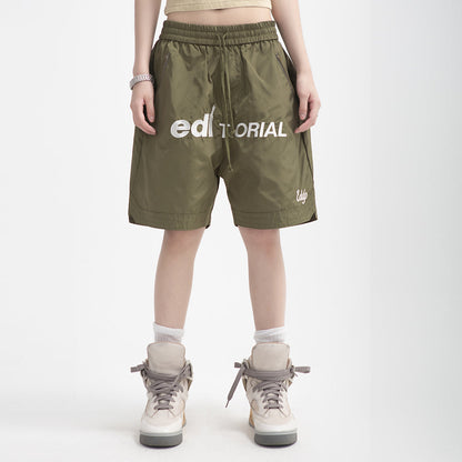 Embroidered Letters Basketball Shorts Men