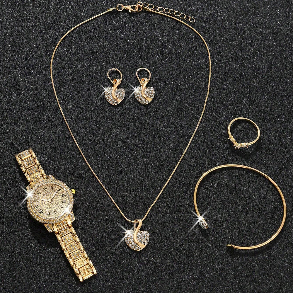 Diamond-Encrusted Fashionable High-End Watch Set