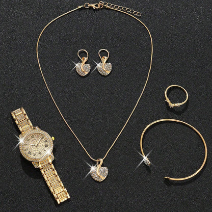 Diamond-Encrusted Fashionable High-End Watch Set