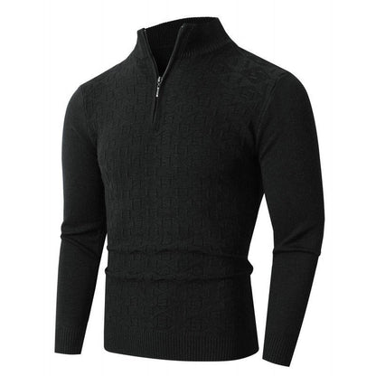 Mens Trendy Slim-fit Solid-color Thermal Sweater