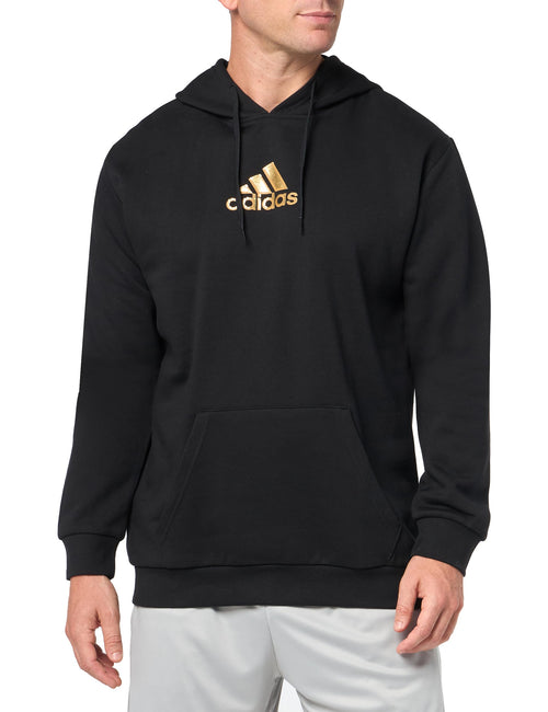adidas Mens Metallic Graphic Hoodie Black Small