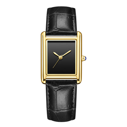 Couple Leather Watch Strap Simple Square Student's Watch Waterproof